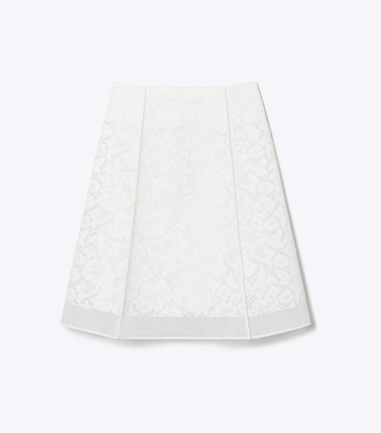 Tory Burch designer pantaloni Gonna in pizzo intrecciato in White front