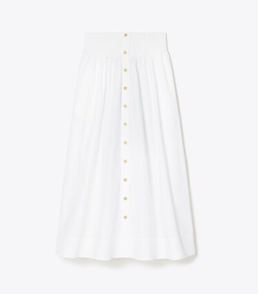 Tory Burch designer pantaloni Gonna in popeline in White front