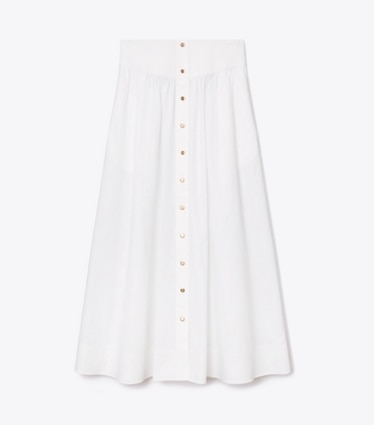 Tory Burch designer pantaloni Gonna in popeline in White front
