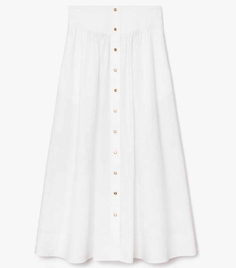 Tory Burch designer pantaloni Gonna in popeline in White front