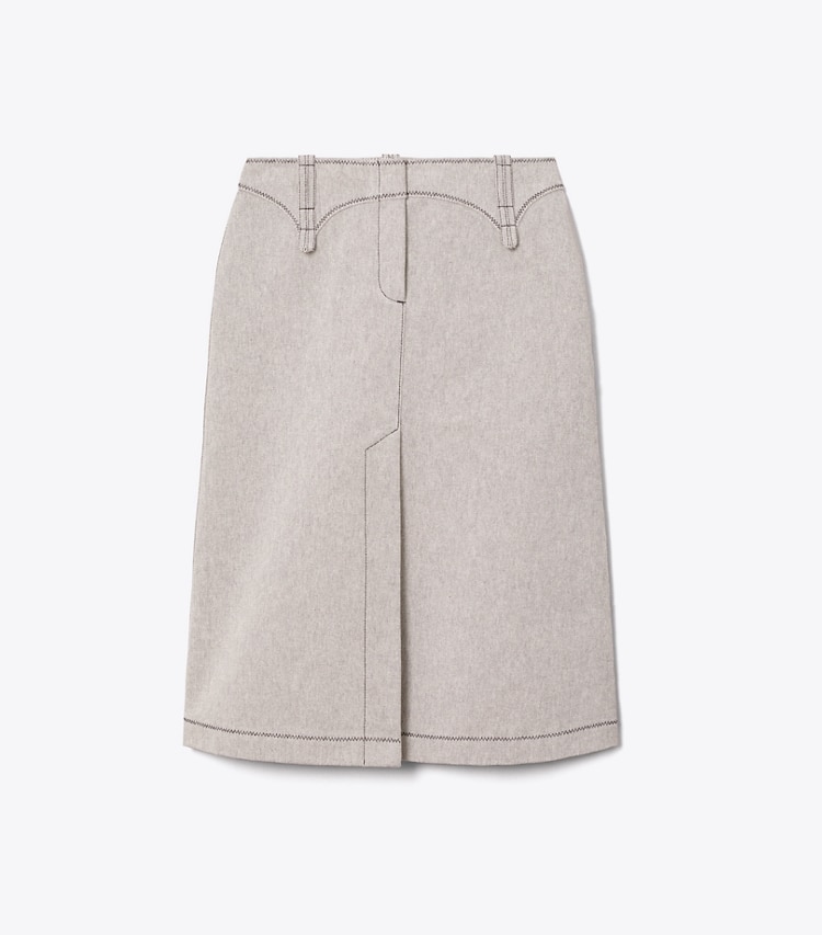 Tory Burch designer pantaloni Gonna in tela di cotone in Black / Ivory front