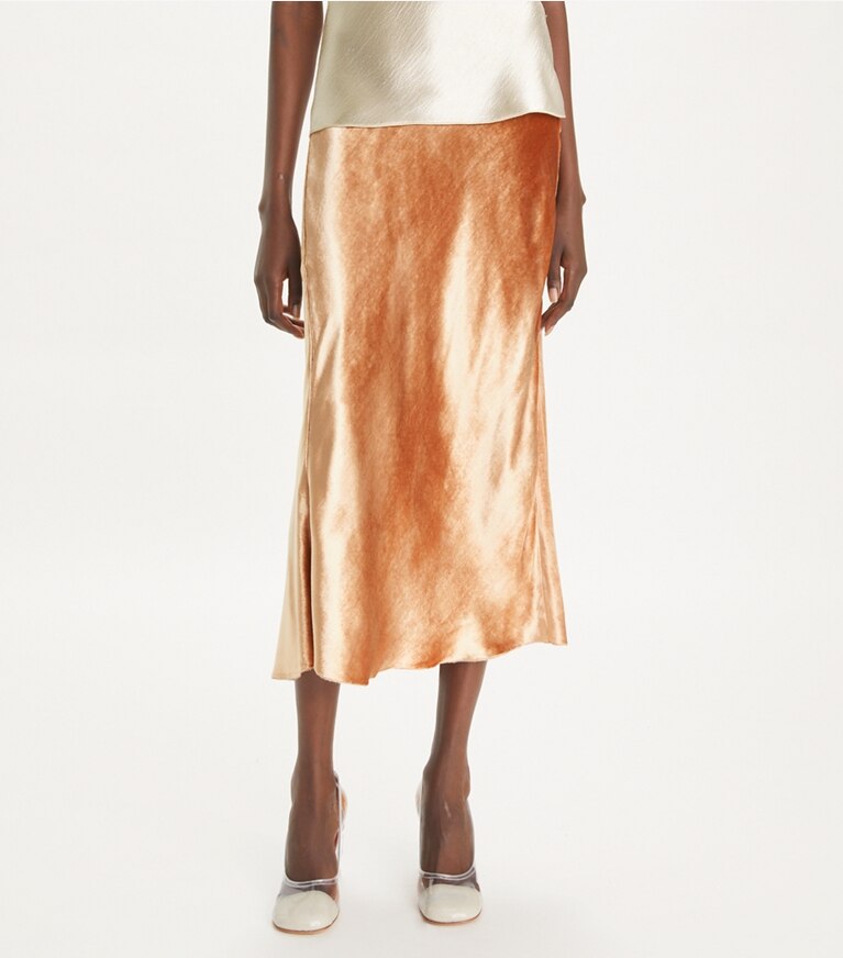 Tory Burch designer pantaloni Gonna in velluto in Dusk Pink front