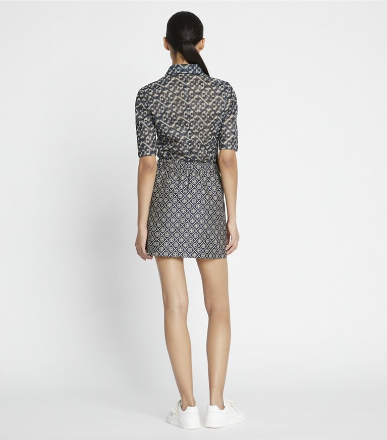 Tory Sport designer pantaloni Gonna T Monogram in jacquard tecnico in TORY NAVY T MONOGRAM SMALL SPORT front