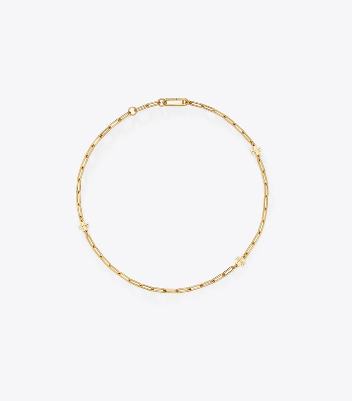 Tory Burch designer necklaces Good Luck Chain Necklace in Tory Gold front