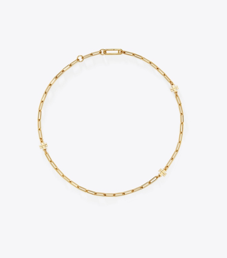 Tory Burch designer necklaces Good Luck Chain Necklace in Tory Gold front