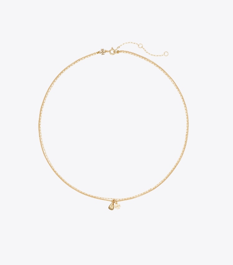 Tory Burch designer ネックレス グッドラック チェーン レイヤードネックレス in Tory Gold front