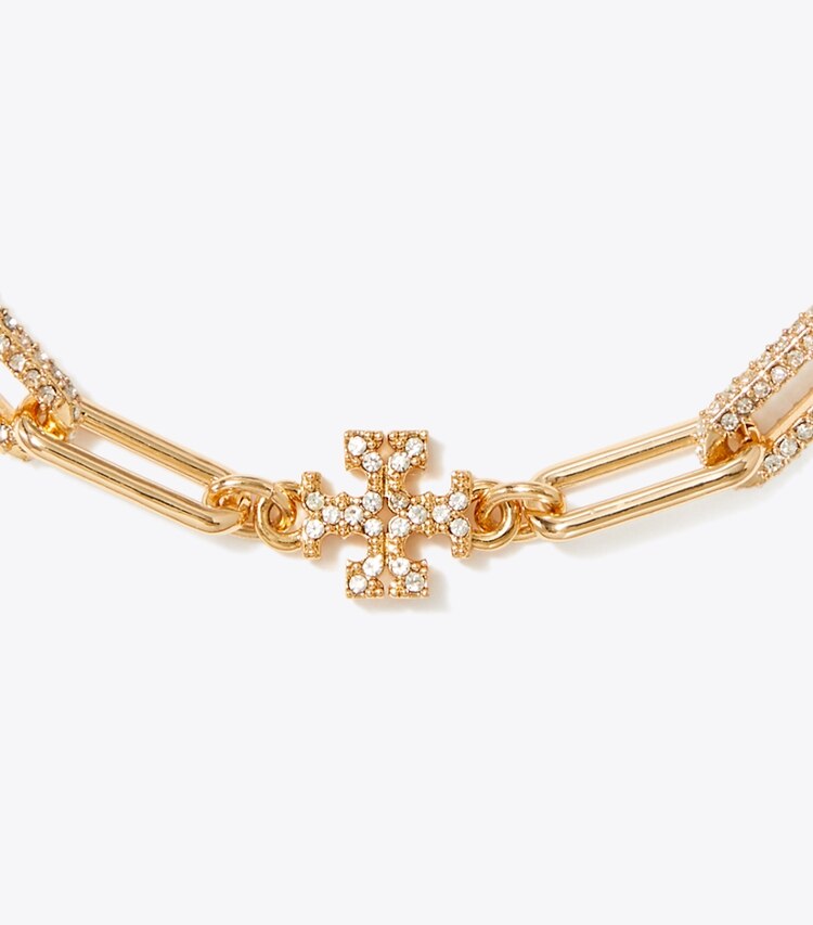 Tory Burch designer armbänder Good Luck Pavé-Armband in Tory Gold / Crystal detail