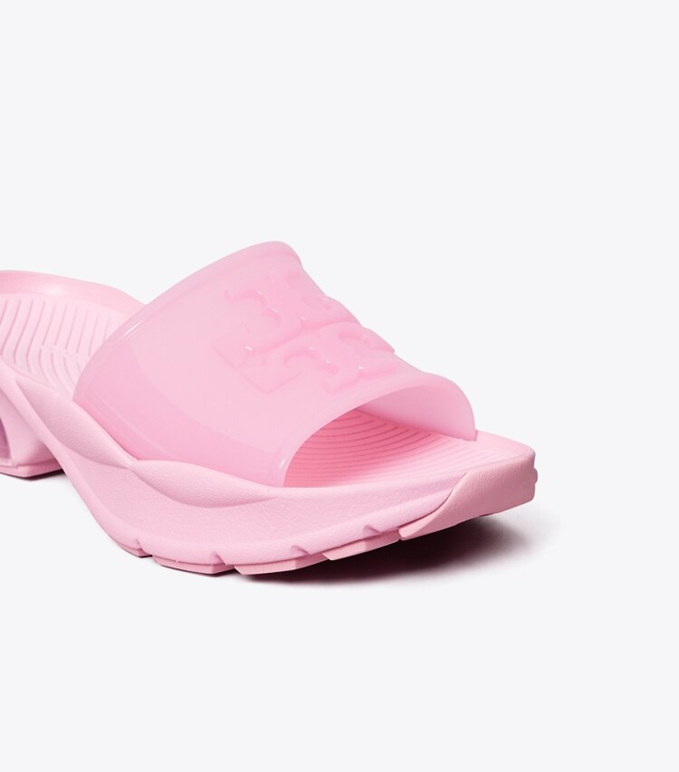 Tory Burch designer フラット グッドラック スライド in Petunia ディテール