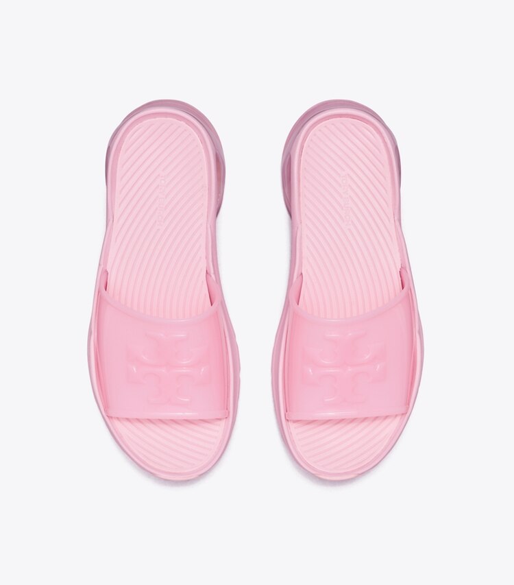 Tory Burch designer フラット グッドラック スライド in Petunia オーバーヘッド