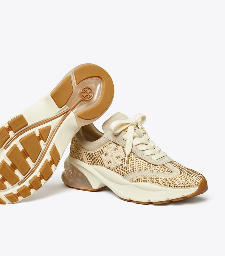 Tory Burch designer sneakers Good Luck Trainer in CHAMPAGNE / CALCARE / NEW CREAM additional