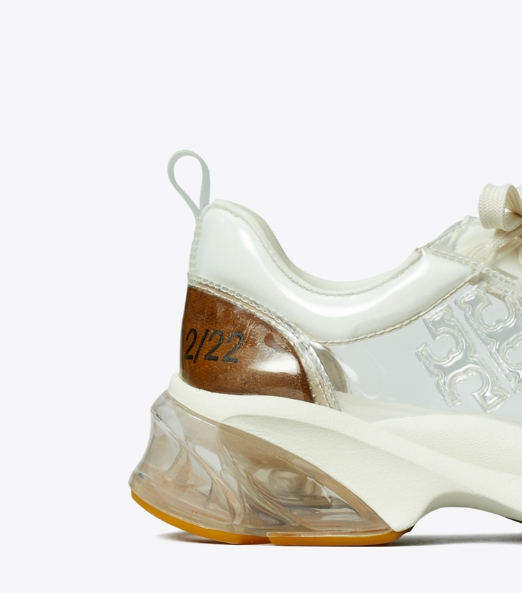 Tory Burch designer sneakers Good Luck Trainer in CLEAR detail