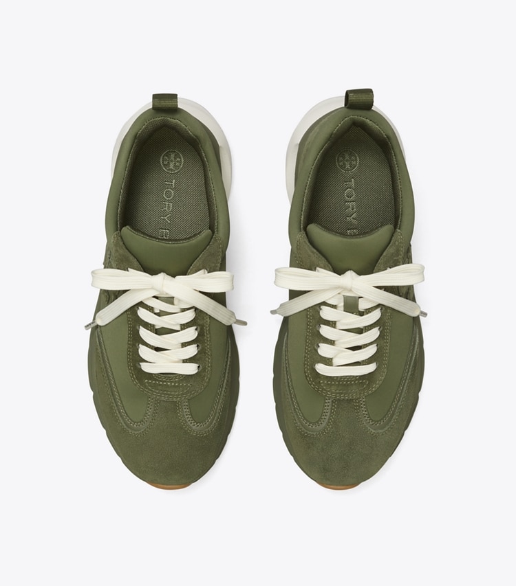 Tory Burch designer sneakers Good Luck Trainer in Palm Leaf overhead