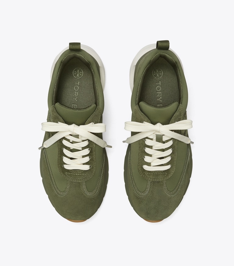Tory Burch designer sneakers Good Luck Trainer in Palm Leaf overhead