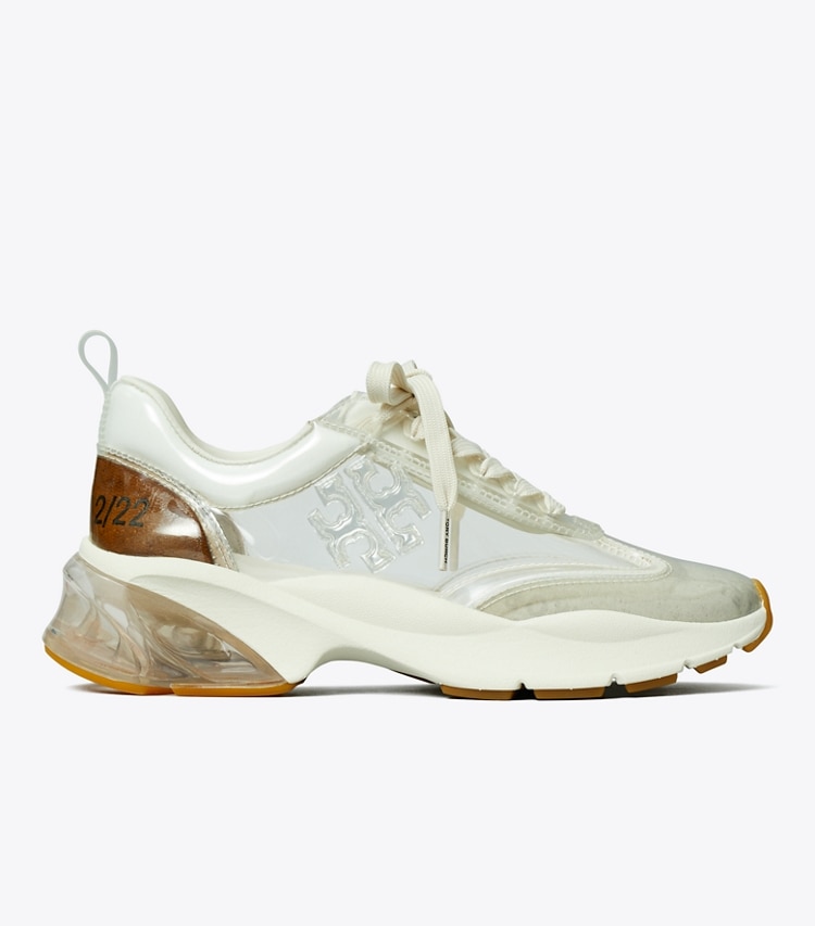 Tory Burch designer sneakers Good Luck Trainer in CLEAR side