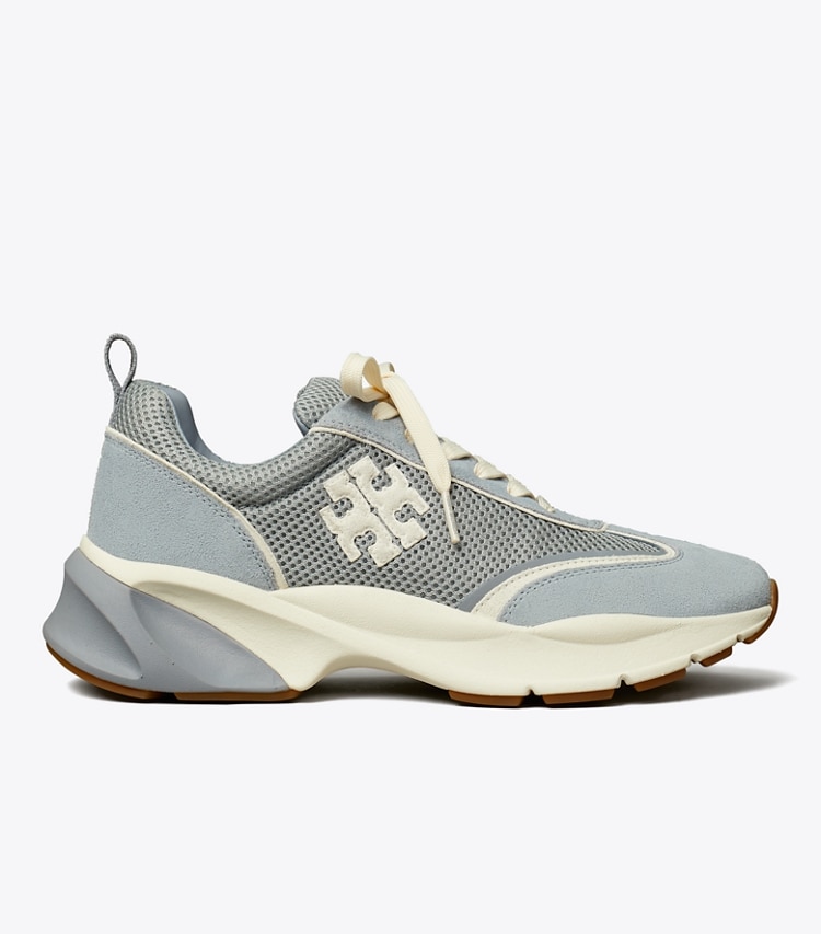 Tory Burch designer スニーカー グッドラック トレーナー in GREY / BIANCO / ARIA BLUE side