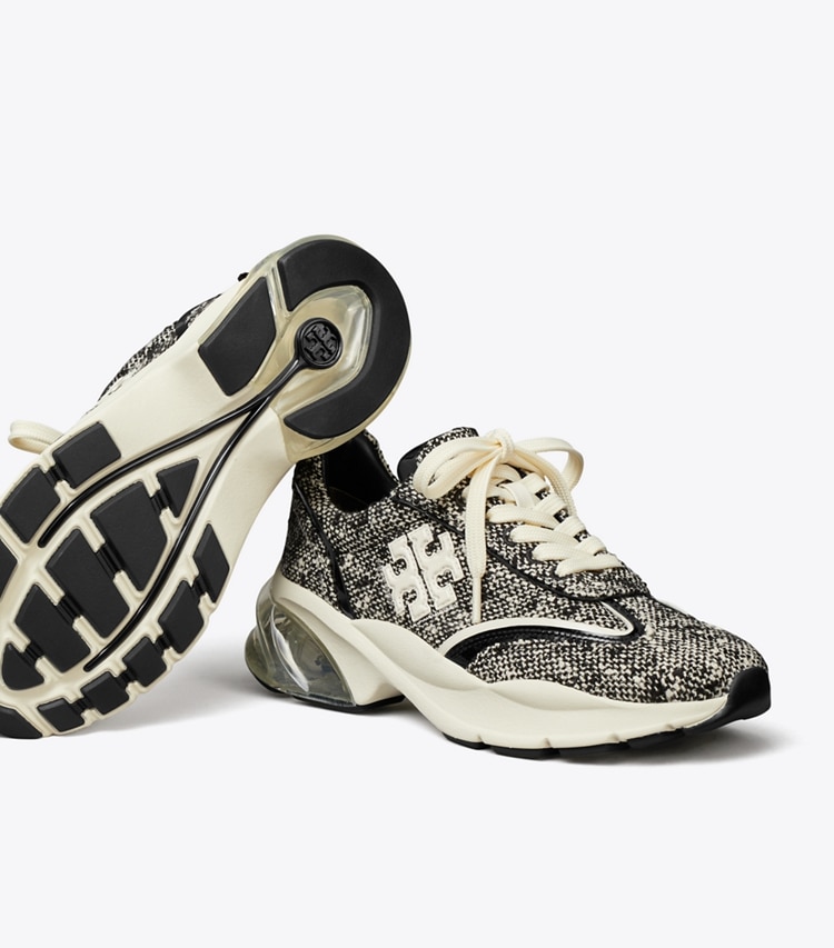 Tory Burch designer sneakers Good Luck Tweed Trainer in Black / New Ivory additional