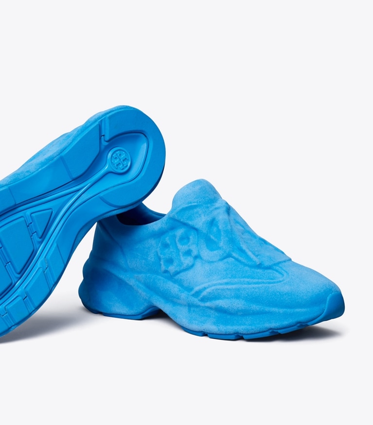 Tory Burch designer sneakers Good Luck X-Ray Trainer in CAVE BLUE angle