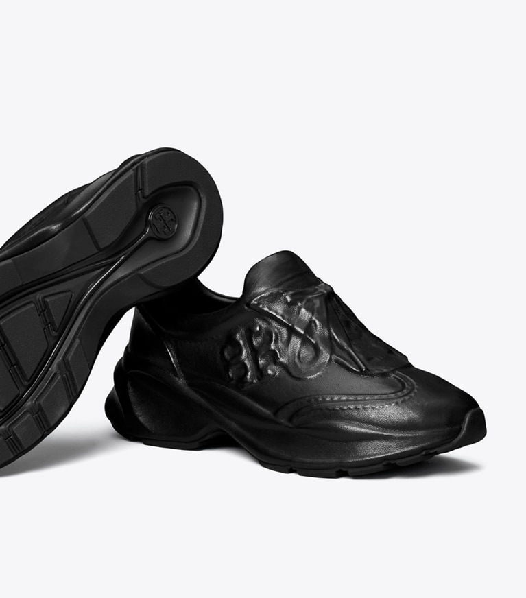 Tory Burch designer スニーカー グッドラック X-Rayトレーナー in PERFECT BLACK angle