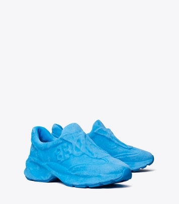 Tory Burch designer sneakers Good Luck X-Ray Trainer in CAVE BLUE angle