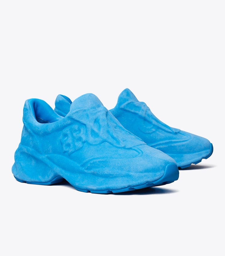 Tory Burch designer sneakers Good Luck X-Ray Trainer in CAVE BLUE angle