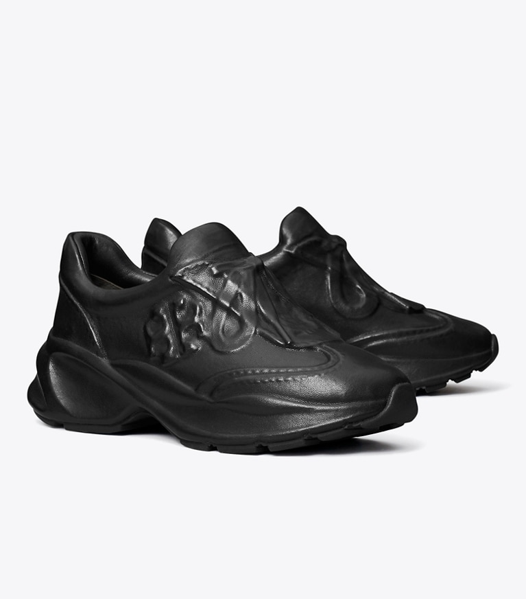 Tory Burch designer スニーカー グッドラック X-Rayトレーナー in PERFECT BLACK angle