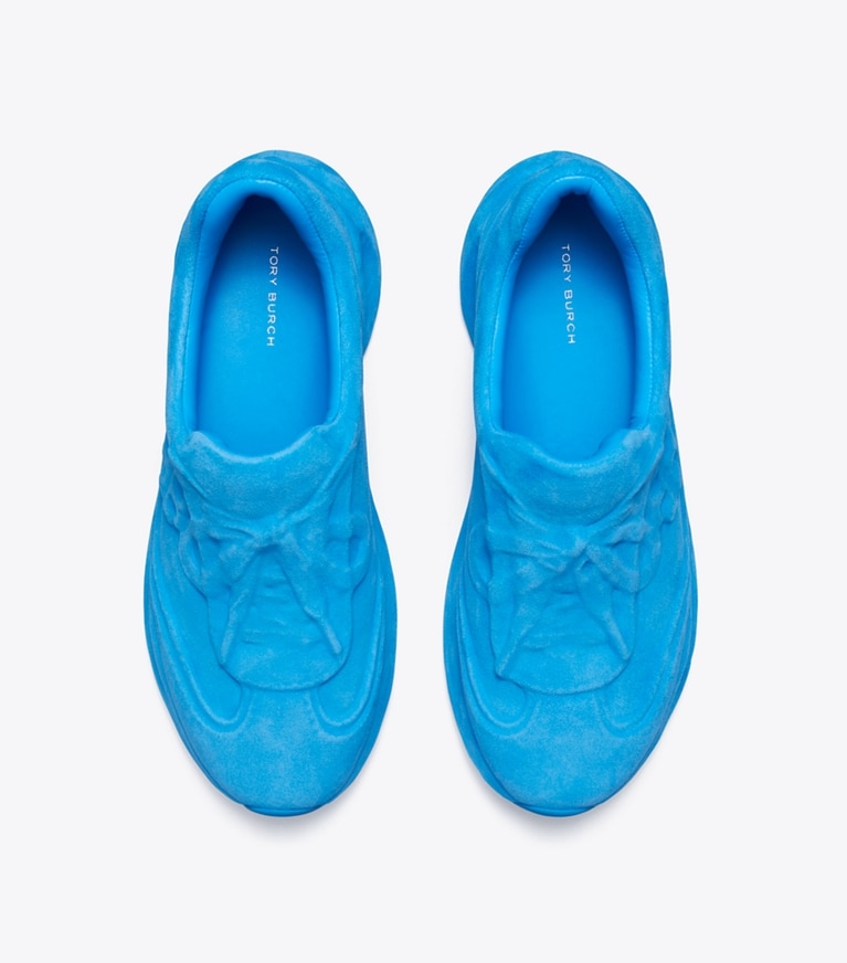 Tory Burch designer sneakers Good Luck X-Ray Trainer in CAVE BLUE angle