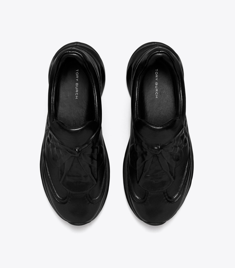 Tory Burch designer スニーカー グッドラック X-Rayトレーナー in PERFECT BLACK angle