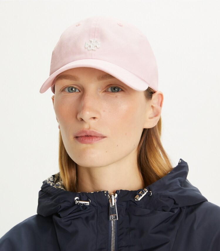 Tory Burch diseñador sombreros Gorra con logotipo en Tory Navy accesorio en modelo