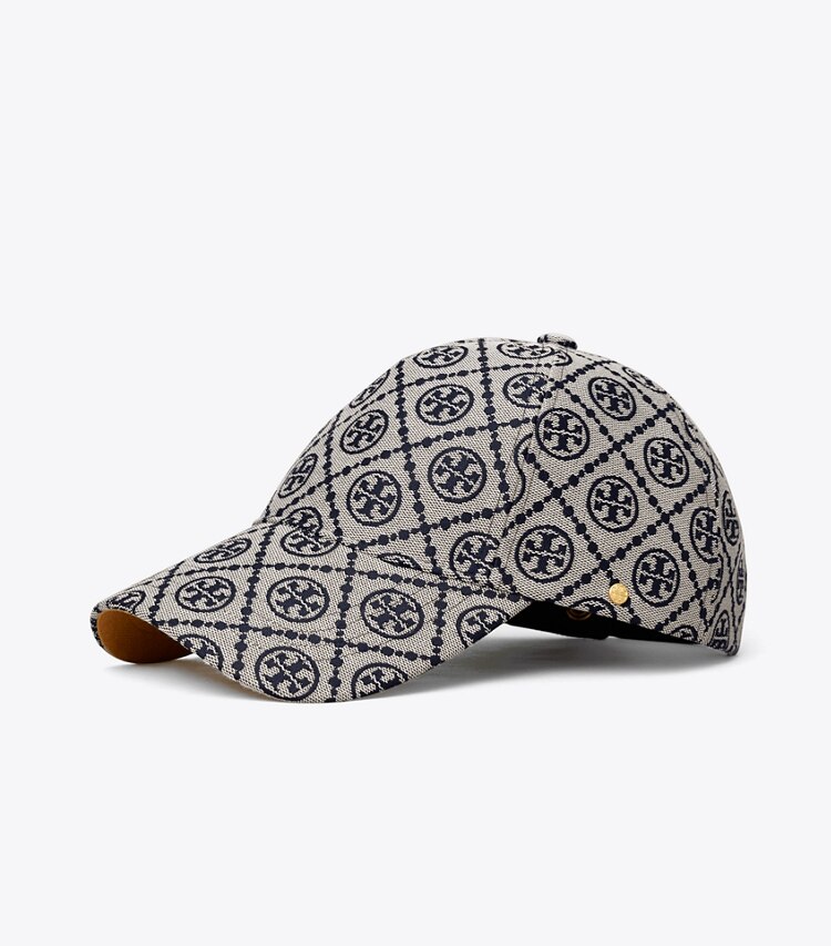 Tory Burch diseñador sombreros Gorra de béisbol con monograma de T en Tory Navy frontal