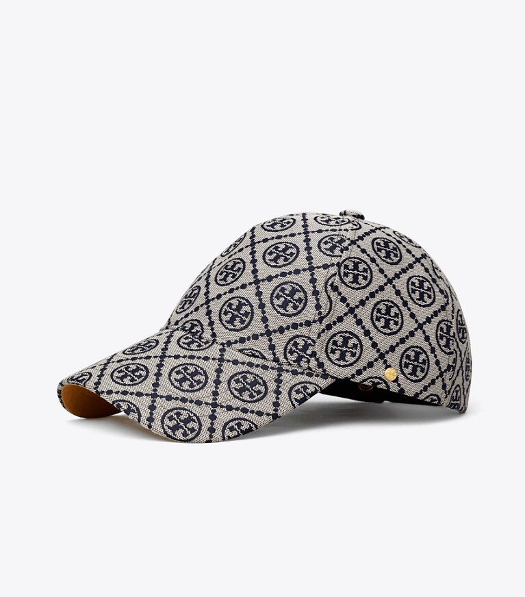 Tory Burch diseñador sombreros Gorra de béisbol con monograma de T en Tory Navy frontal