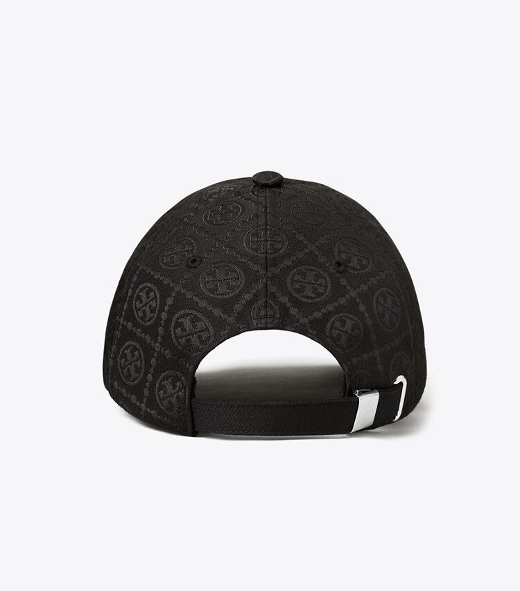 Tory Burch diseñador sombreros Gorra de béisbol con monograma T en Black volver