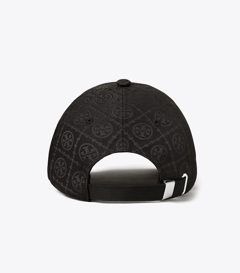Tory Burch diseñador sombreros Gorra de béisbol con monograma T en Black volver