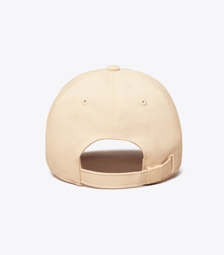 Tory Sport diseñador sombreros Gorra de béisbol de algodón con parche en French Cream parte trasera