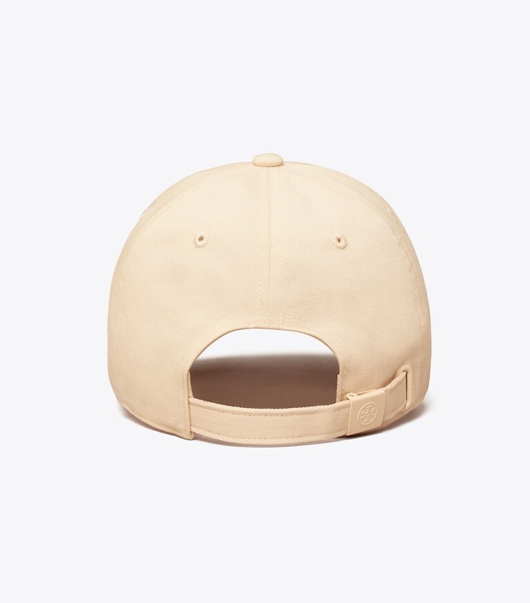 Tory Sport diseñador sombreros Gorra de béisbol de algodón con parche en French Cream parte trasera