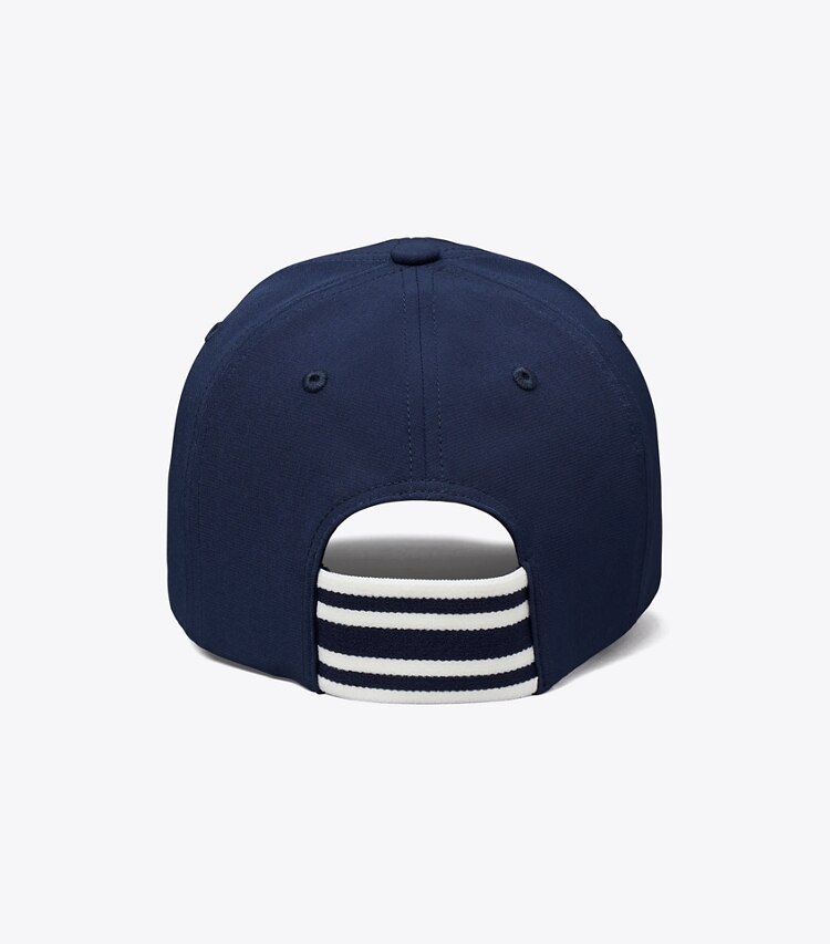 Tory Burch diseñador sombreros Gorra elástica con logo en Tory Navy volver