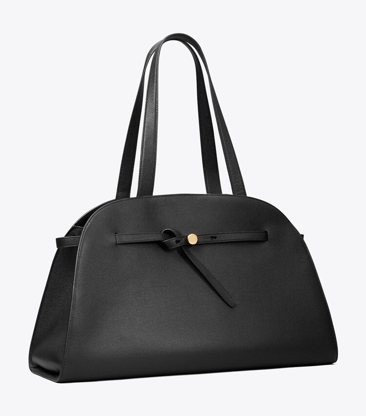 Tory Burch designer sac à main Grand bauletto Romy dans BLACK angle