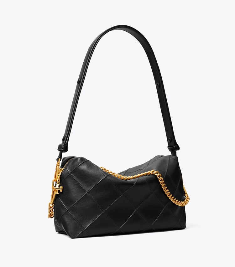 Tory Burch designer sacs à bandoulière Grand sac à bandoulière Fleming souple in Black angle