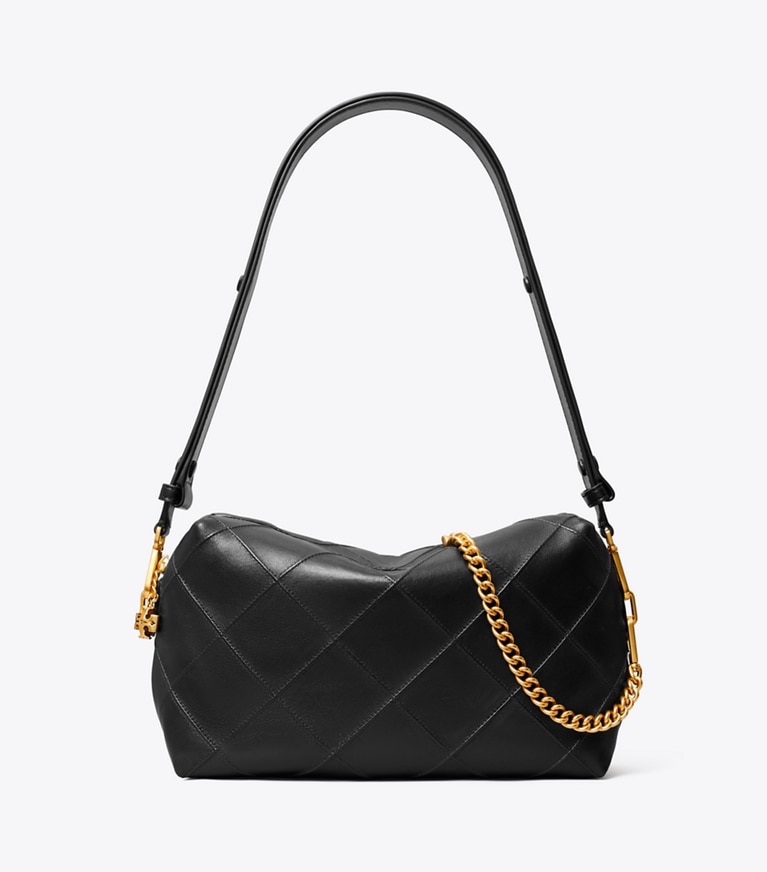Tory Burch designer sacs à bandoulière Grand sac à bandoulière souple Fleming dans Black de face
