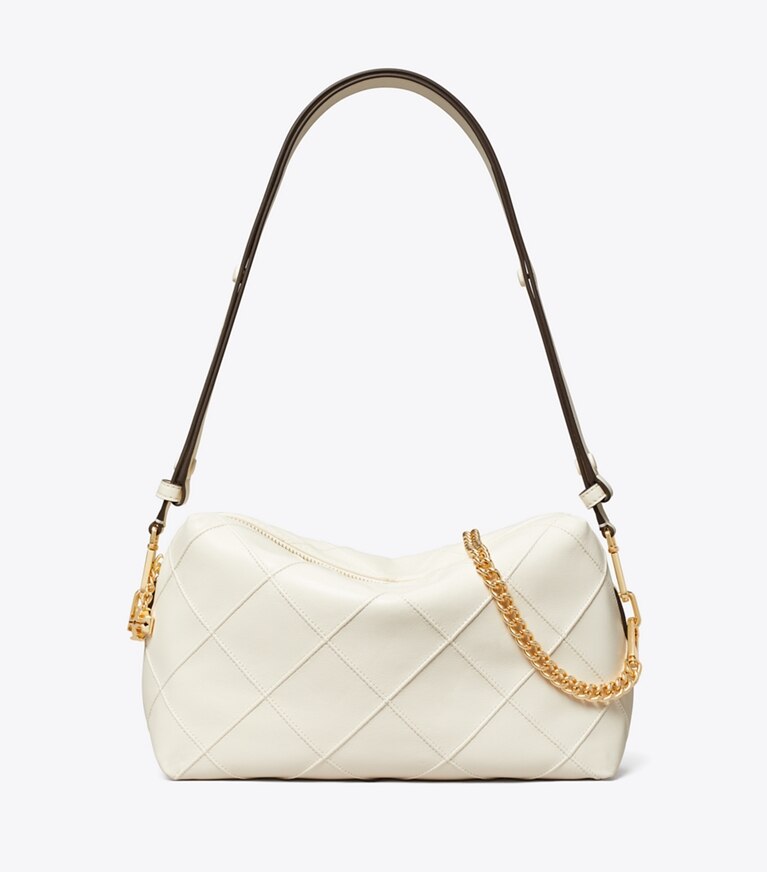 Tory Burch designer sacs à bandoulière Grand sac à bandoulière souple Fleming dans Light Cream de face