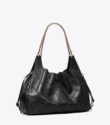 Tory Burch designer cabas Grand sac fourre-tout Fleming dans Black angle