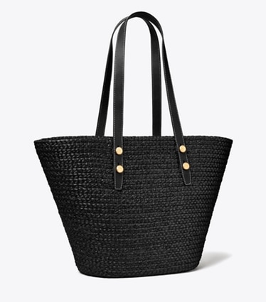 Tory Burch designer cabas Grand sac fourre-tout panier Romy dans Black angle