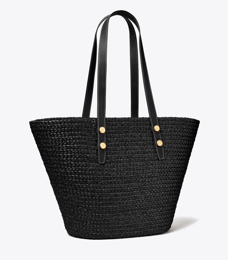 Tory Burch designer cabas Grand sac fourre-tout panier Romy dans Black angle