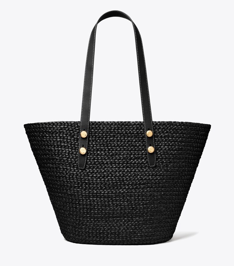 Tory Burch designer cabas Grand sac fourre-tout panier Romy dans Black de face