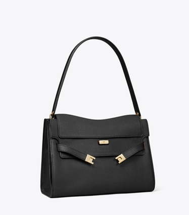 Tory Burch designer sacs porté épaule Grand sac porté épaule Lee Radziwill in Black angle