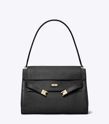 Tory Burch designer sacs porté épaule Grand sac porté épaule Lee Radziwill in Black front
