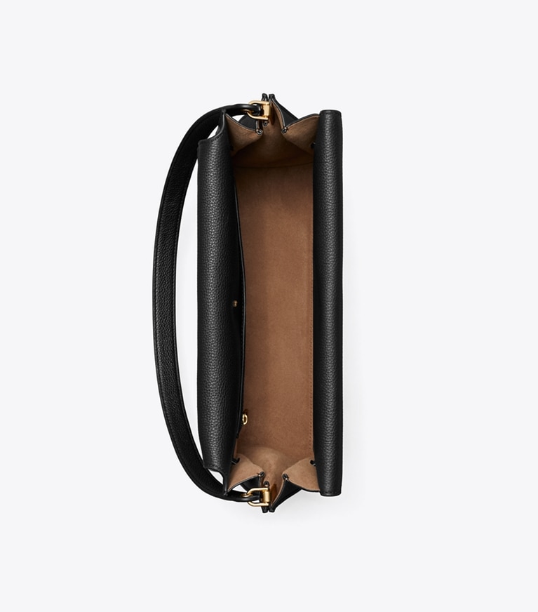 Tory Burch designer sacs porté épaule Grand sac porté épaule Lee Radziwill in Black angle
