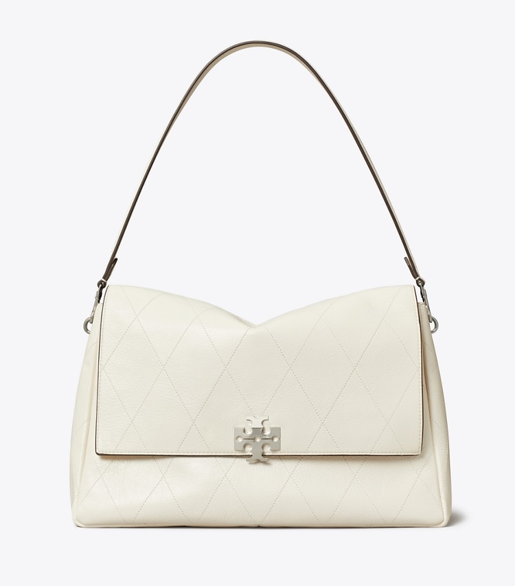 Tory Burch designer sacs porté épaule Grand sac porté épaule matelassé Charlie in Light Cream front
