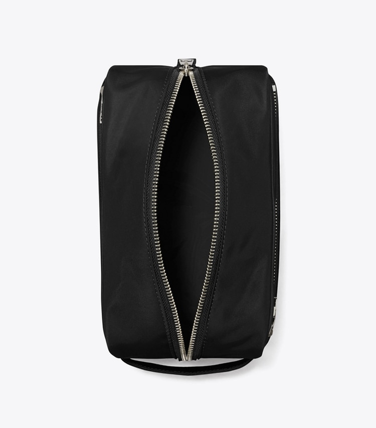 Tory Burch designer trousses de maquillage Grande trousse à maquillage Twist dans Black vue du dessus