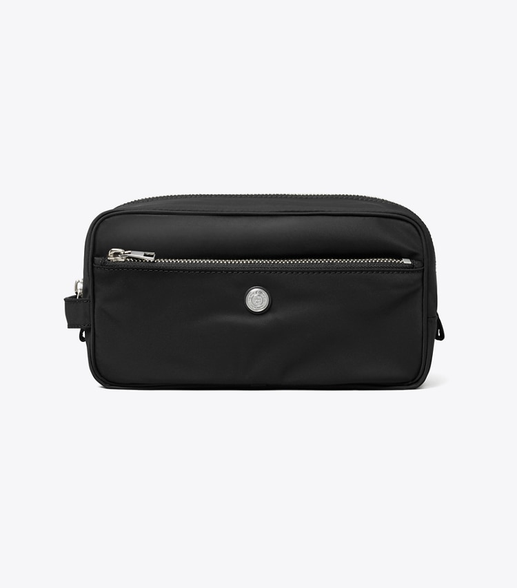 Tory Burch designer trousses de maquillage Grande trousse de maquillage Twist in Black front