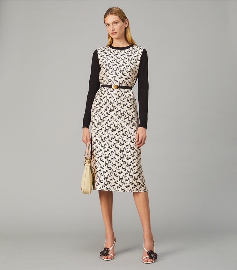 Tory Burch designer dresses Greer Dress in SESAME JAPANESE FLORAL front